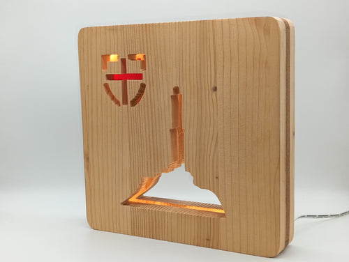 Lignea Desktop — Lampada in Legno Personalizzata
