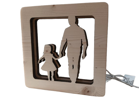 Lignea Desktop — Lampada in Legno Personalizzata